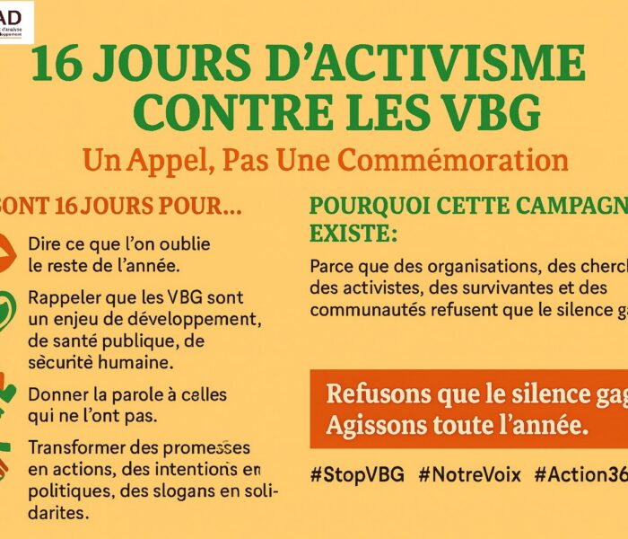 🟧 16 Jours d’Activisme contre les Violences Basées sur le Genre : Un Appel, Pas Une Commémoration
