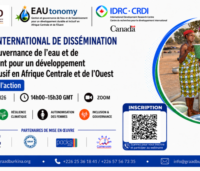 Webinaire international EAUtonomy : de la recherche à l’action pour une gouvernance inclusive et résiliente de l’eau en Afrique